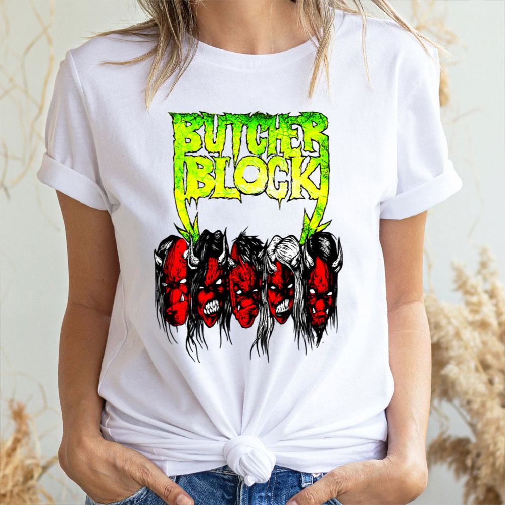 Red Devil Face Butcher Block Sbutcher Babies Awesome Shirts